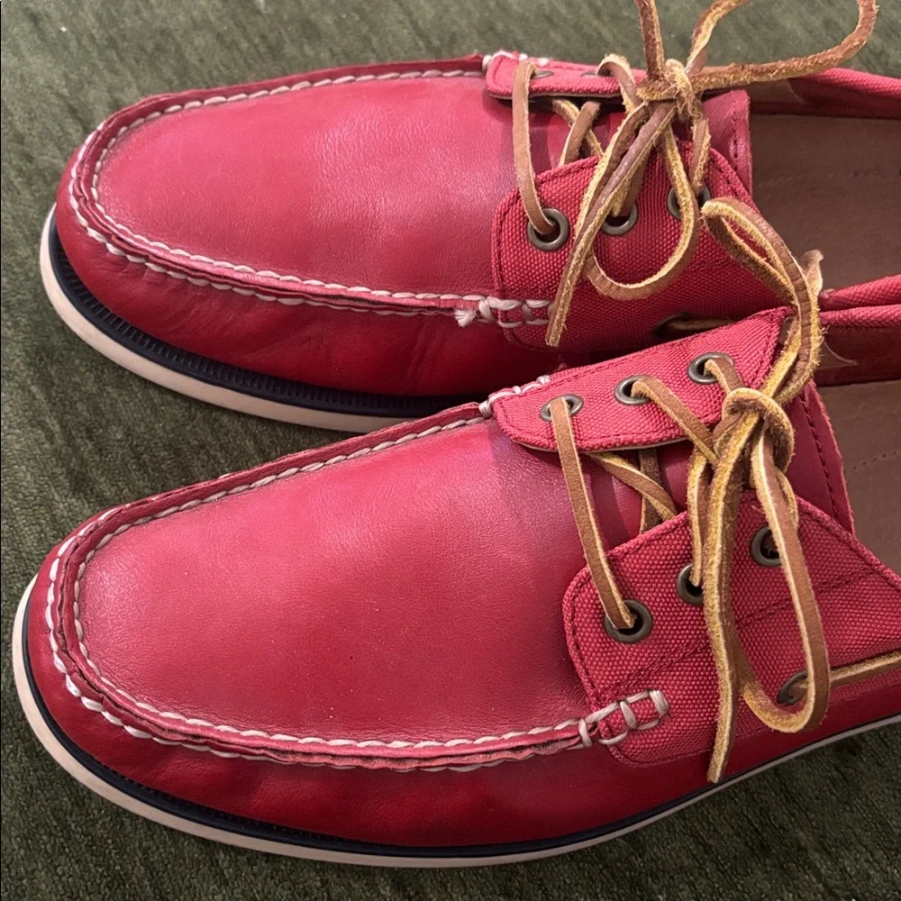 Polo Ralph‎ Lauren Red Leather Moccasins Classic lace up Loafers 11